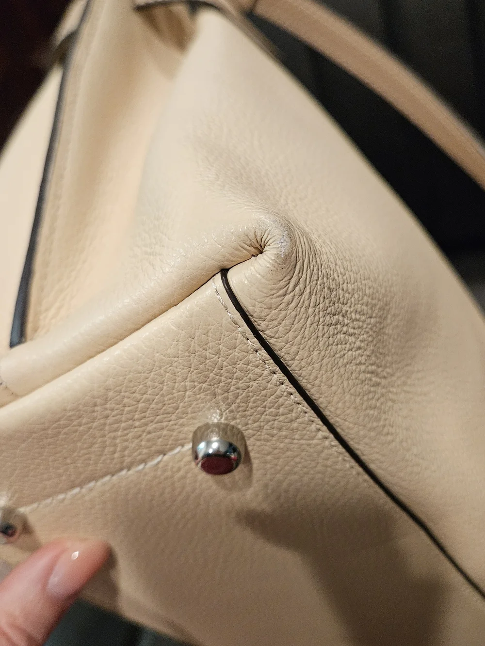 Coach Hanna Carryall (CH536) Pebbled Leather Tote Bag in Ivory MSRP $550